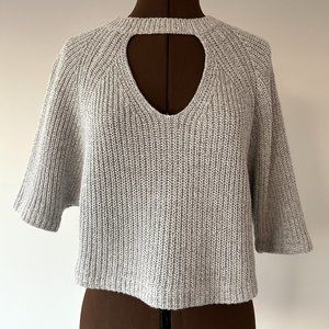 Silence & Noise Cropped Sweater with Neckline Cutout